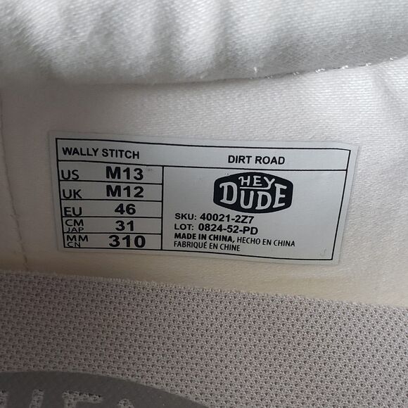 NWT Hey Dude Wally Stitch Dirt Road  Men's Size 13 Slip-On Loafer Casual Shoes - Picture 8 of 8